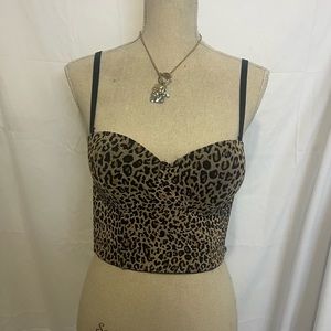 Women Tank Bustier Bra Bralette Corset Vest Crop Top Leopard